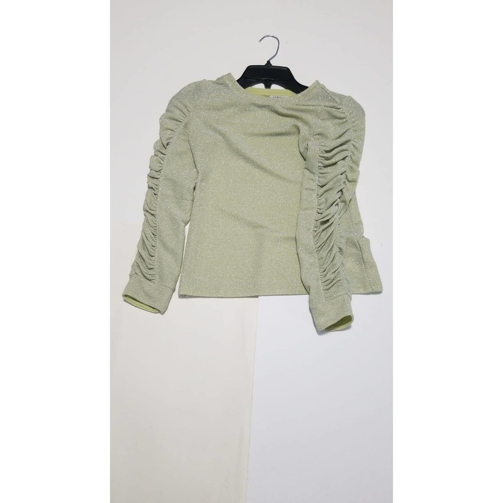 Habitual  Green Ruched Long Sleeves Girl Stretchable Tops SZ12